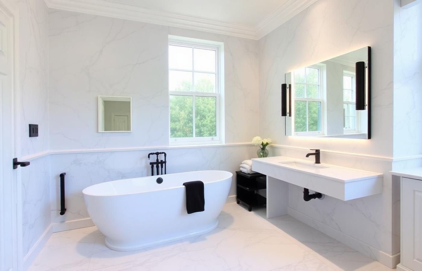 1980s Bathroom to Marble Spa — after